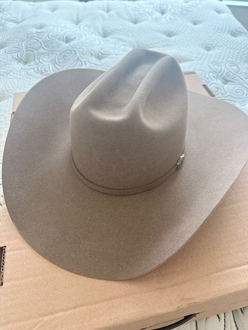 Lucchese Men's Felt Cowboy Hat in Taupe Brown - Picture 1 of 12